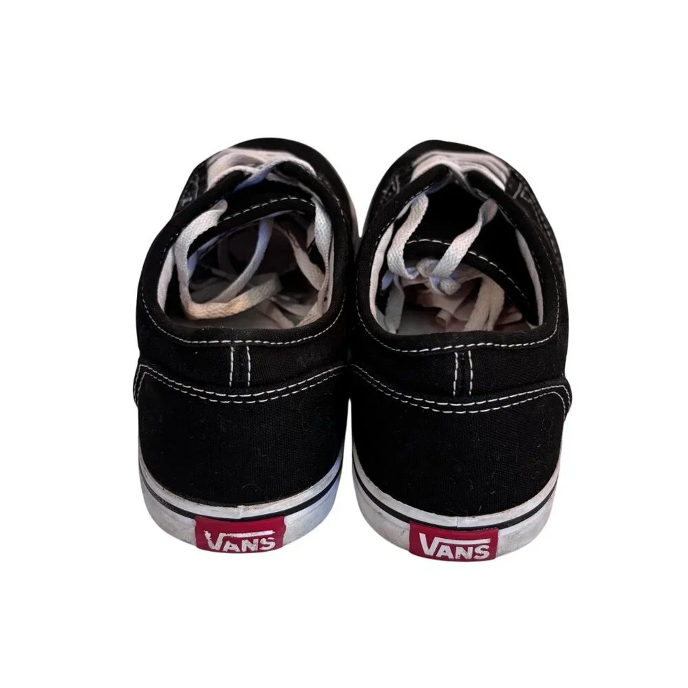 Vans Women's Black Canvas Lace-Up Sneakers Size 7.5 US Skater‎ Streetwear Retro